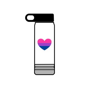 Bisexual Heart Water Bottle, 20oz