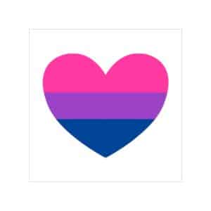 Bisexual Heart Transparent Outdoor Stickers, Square, 1pc