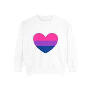 Bisexual Heart Unisex Garment-Dyed Sweatshirt