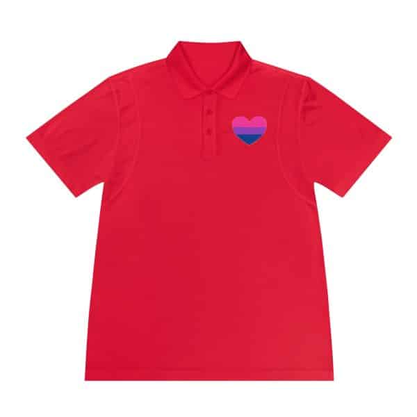 Bisexual Heart Men's Sport Polo Shirt - Image 37