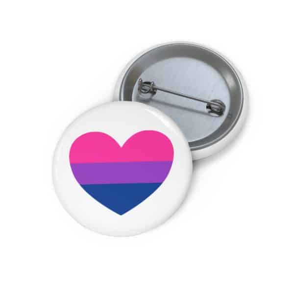 Bisexual Heart Custom Pin Buttons - Image 2