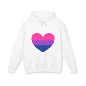 Bisexual Heart Unisex Lightweight Hooded Sweatshirt