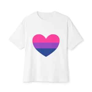 Bisexual Heart Unisex Oversized Boxy Tee