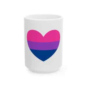 Bisexual Heart Ceramic Mug, (11oz, 15oz)