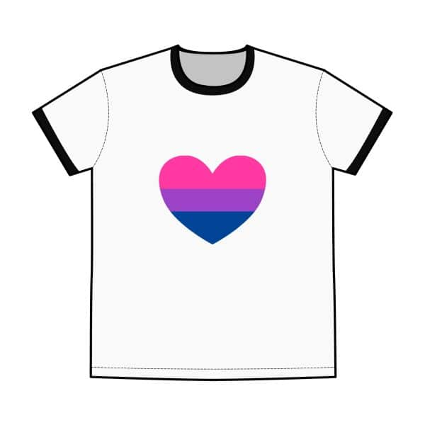 Bisexual Heart Men's Staple Ringer Tee - Image 4
