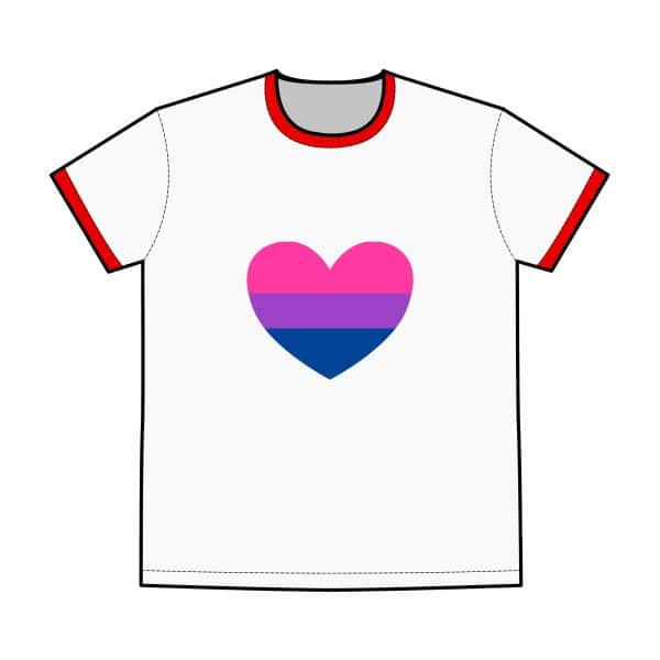 Bisexual Heart Men's Staple Ringer Tee - Image 2