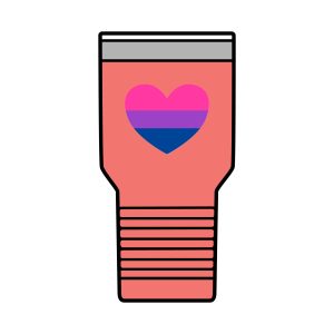 Bisexual Heart Insulated Tumbler, 30oz