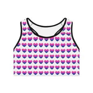 Bisexual Heart Sports Bra (AOP)