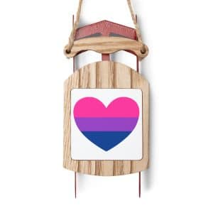 Bisexual Heart Sled Ornaments