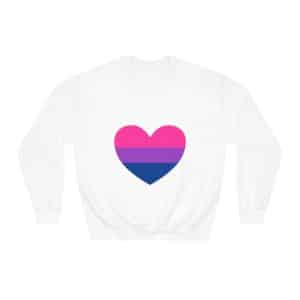 Bisexual Heart Unisex DryBlend® Crewneck Sweatshirt