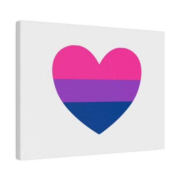 Bisexual Heart Matte Canvas, Stretched, 0.75" - Image 2
