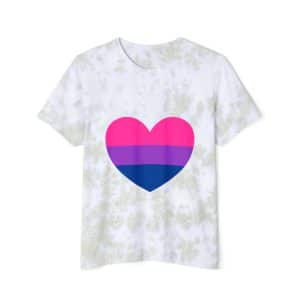 Bisexual Heart Unisex FWD Fashion Tie-Dyed T-Shirt