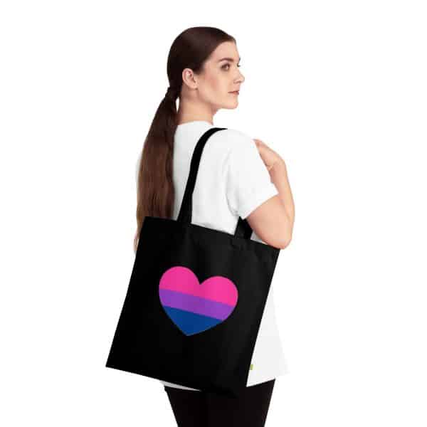 Bisexual Heart Organic Cotton Tote Bag - Image 3