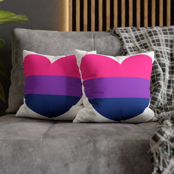 Bisexual Heart Faux Suede Square Pillowcase - Image 7