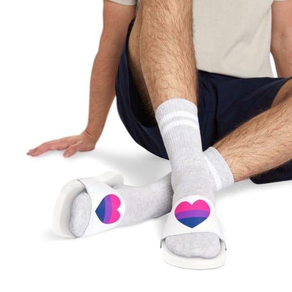 Bisexual Heart Men's Removable-Strap Sandals - Image 13