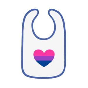 Bisexual Heart Baby Contrast Trim Jersey Bib