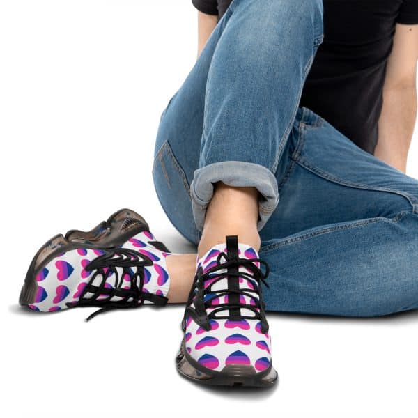 Bisexual Heart Men's Mesh Sneakers - Image 9
