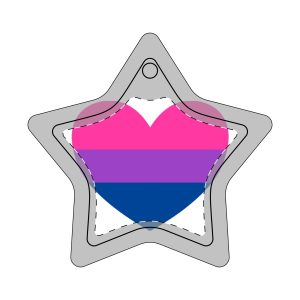 Bisexual Heart Ceramic Ornaments, 1-Side Print