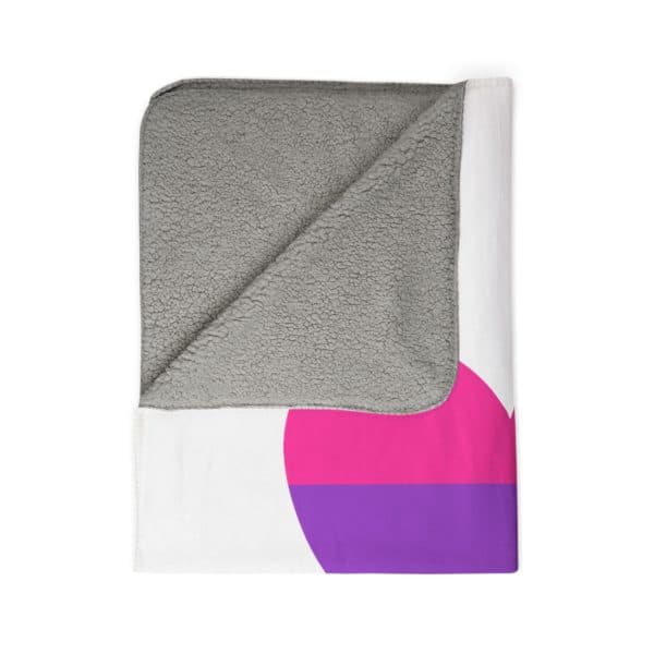 Bisexual Heart Fleece Sherpa Blanket - Image 10