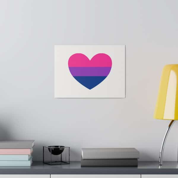 Bisexual Heart Matte Canvas, Stretched, 0.75" - Image 4