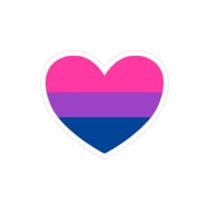 Bisexual Heart Transparent Outdoor Stickers, Die-Cut, 1pc