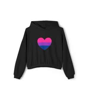 Bisexual Heart Women's Cinched Bottom Hoodie