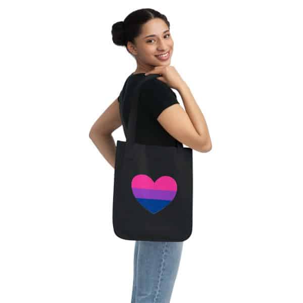 Bisexual Heart Organic Canvas Tote Bag - Image 8
