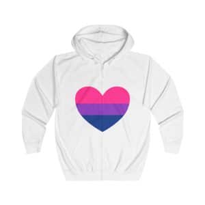 Bisexual Heart Unisex Full Zip Hoodie