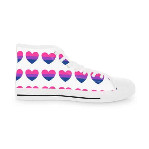 Bisexual Heart Men's High Top Sneakers - Image 15