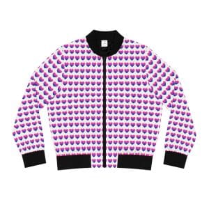 Bisexual Heart Women's Bomber Jacket (AOP)