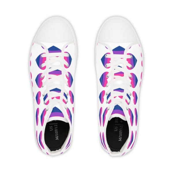 Bisexual Heart Men's High Top Sneakers - Image 10
