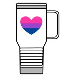 Bisexual Heart Travel Mug, 20oz