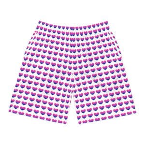 Bisexual Heart Men's Jogger Shorts (AOP)