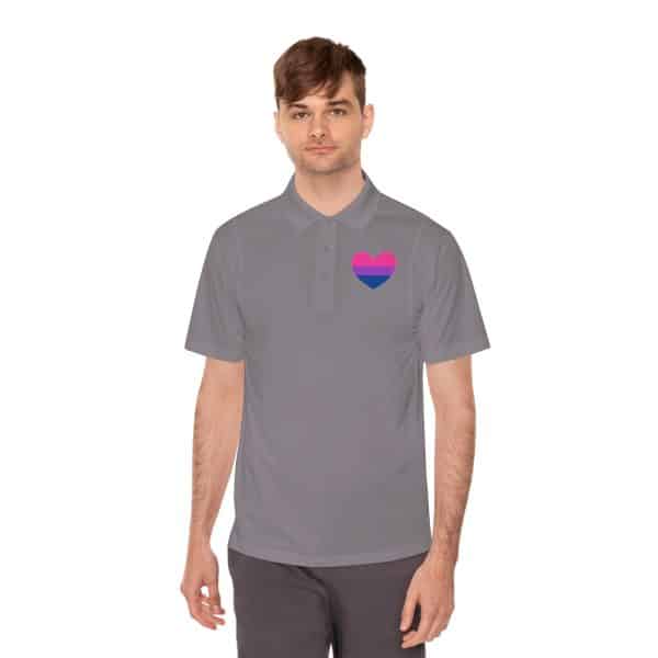 Bisexual Heart Men's Sport Polo Shirt - Image 18