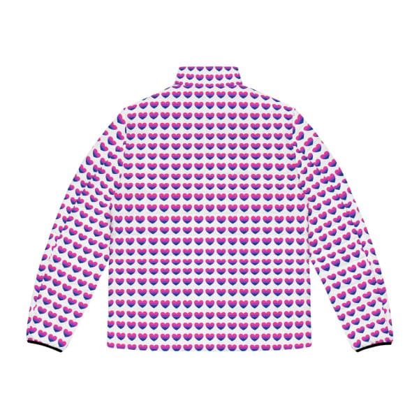 Bisexual Heart Men's Puffer Jacket (AOP) - Image 2