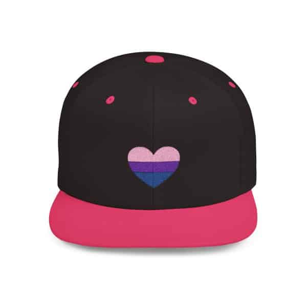 Bisexual Heart Flat Bill Snapback - Image 3