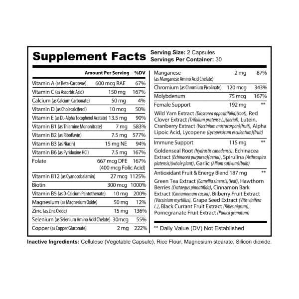 Bisexual Heart Multivitamin for Women Supplement (60 Capsules) - Image 7