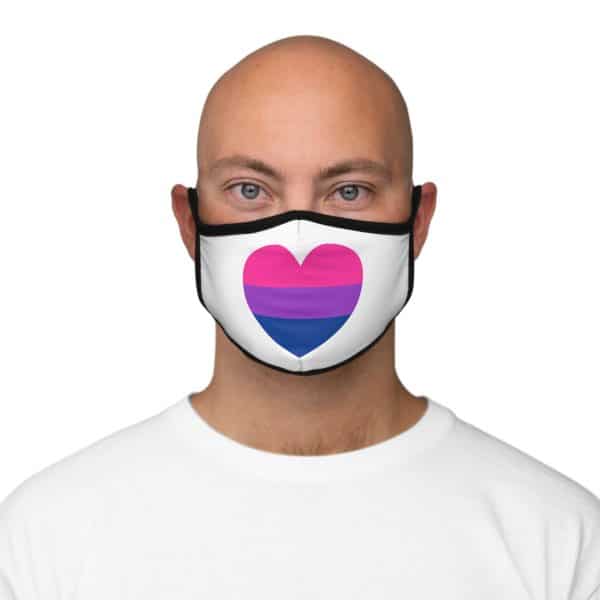 Bisexual Heart Fitted Polyester Face Mask - Image 2