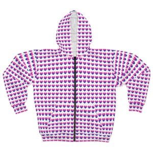 Bisexual Heart Unisex Zip Hoodie (AOP)