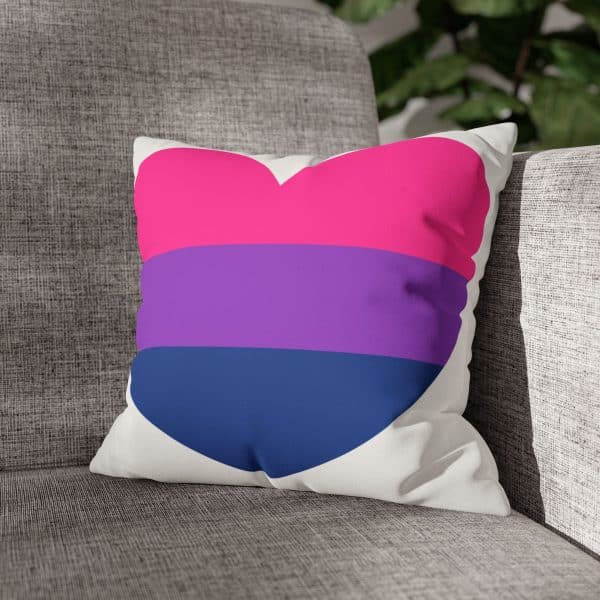 Bisexual Heart Faux Suede Square Pillowcase - Image 6