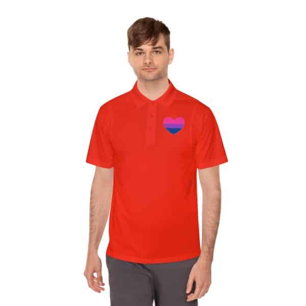 Bisexual Heart Men's Sport Polo Shirt - Image 15