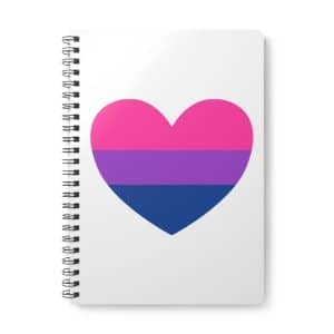 Bisexual Heart Wirobound Softcover Notebook, A5