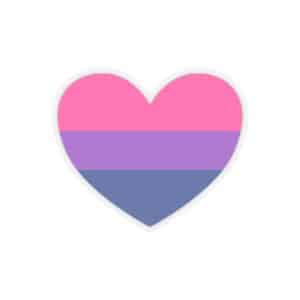 Bisexual Heart Kiss-Cut Stickers