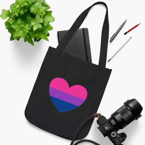 Bisexual Heart Organic Canvas Tote Bag - Image 7
