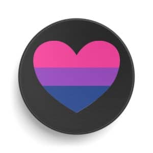 Bisexual Heart Hockey Puck