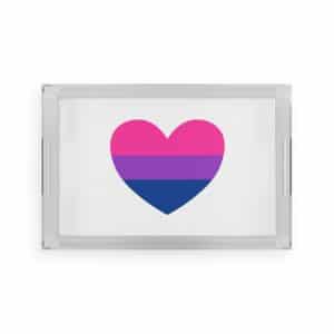 Bisexual Heart Acrylic Serving Tray