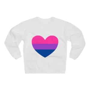 Bisexual Heart Unisex Crew Neck Sweatshirt (EU)