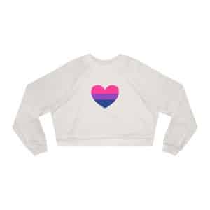 Bisexual Heart Women's Cropped Fleece Pullover