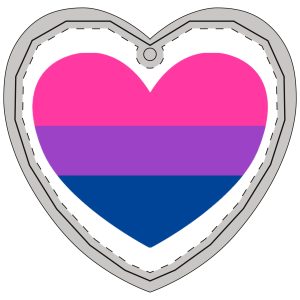 Bisexual Heart Crystal Glass Ornament