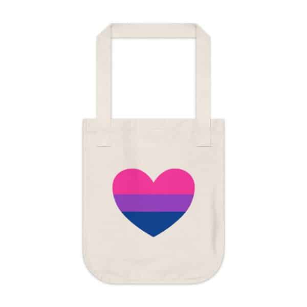 Bisexual Heart Organic Canvas Tote Bag - Image 2